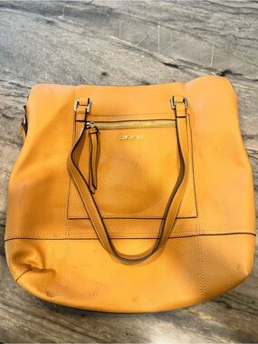 Steve Madden Camel Pebbled Faux Leather Tote Bag